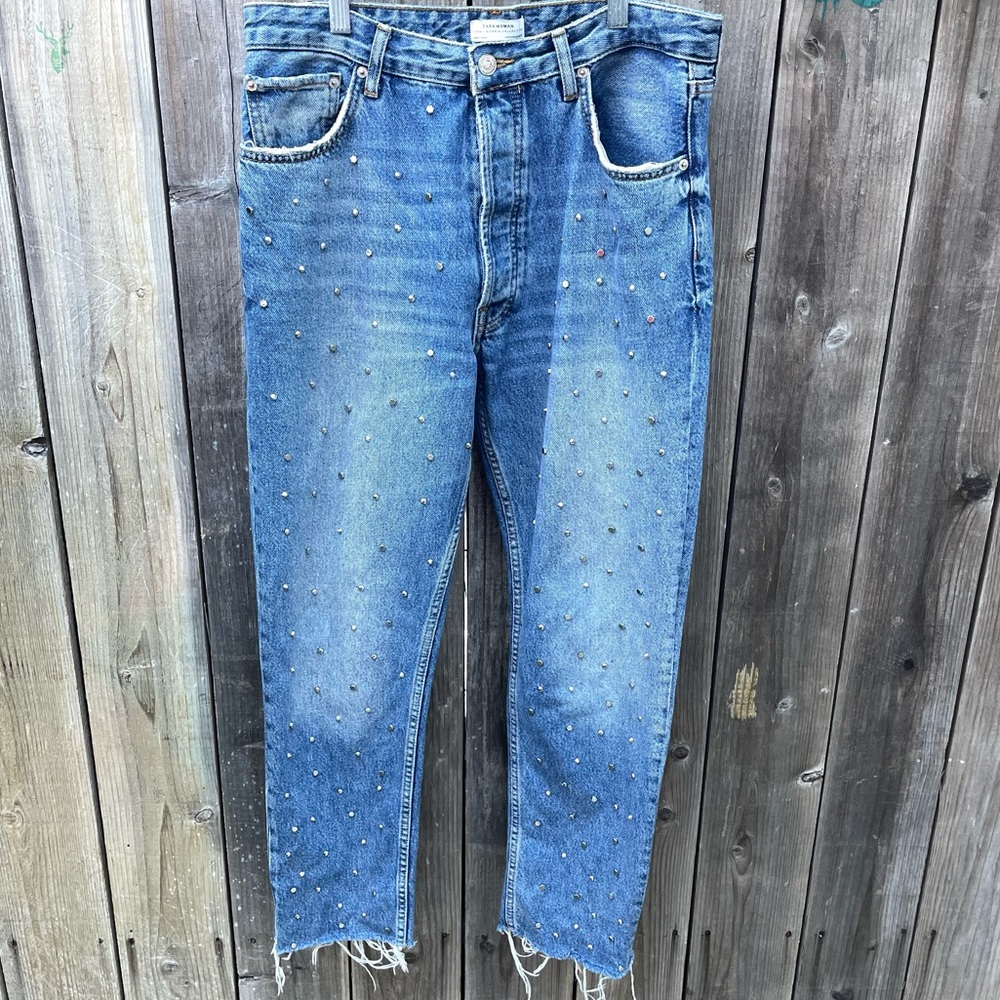 Zara Distressed Studded Jeans